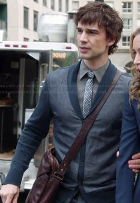 Auggie’s blue shawl collar cardigan on Covert Affairs
