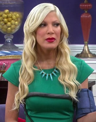 Holly’s green cap sleeve dress on Mystery Girls