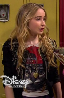 Maya’s cat with glasses and hat tee on Girl Meets World
