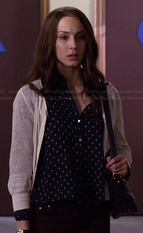 Spencer’s blue anchor print shirt on Pretty Little Liars