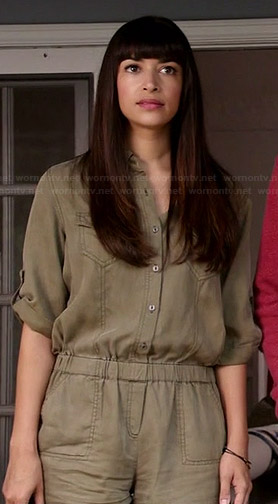 Cece’s army green romper on New Girl
