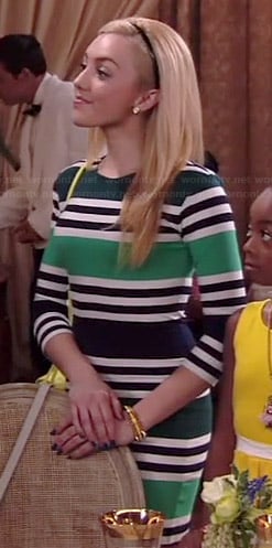 Emma’s green striped bodycon dress on Jessie