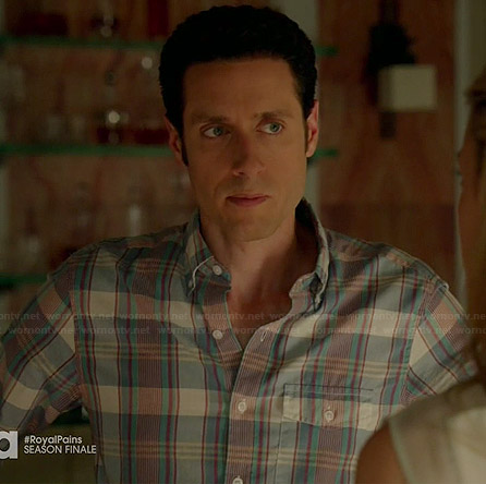 Evan’s plaid shirt on Royal Pains