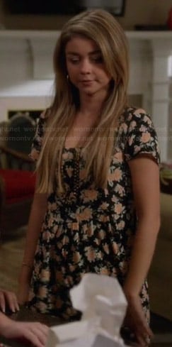 Haley’s black floral dress on Modern Family