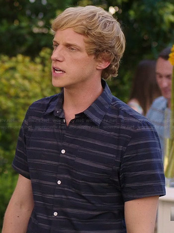 Jimmy’s navy blue striped shirt on You’re the Worst
