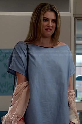 Kara’s blush pink lace inset kimono on Red Band Society