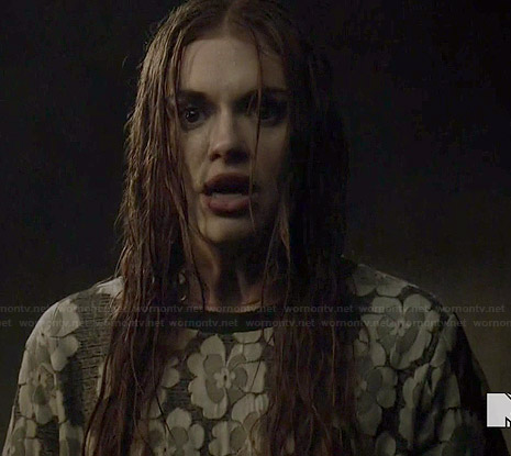 Lydia’s grey floral lace top on Teen Wolf