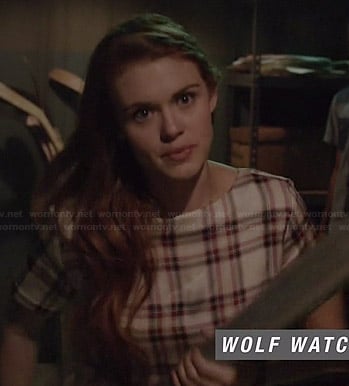 Lydia’s white plaid top on Teen Wolf