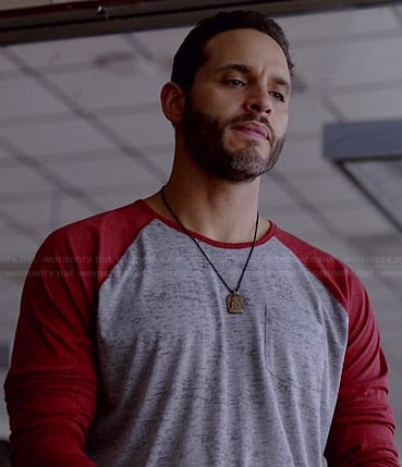 Paul’s red raglan sleeve tee on Graceland