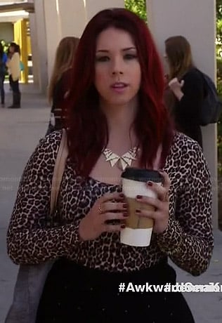 Tamara’s leopard print long sleeved top on Awkward