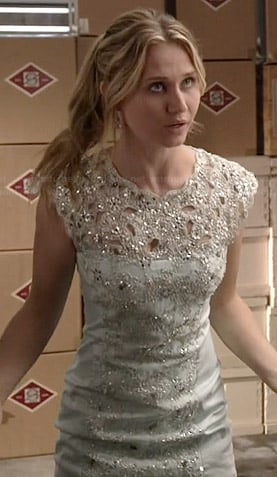 Amy’s mint embellished dress on Faking It