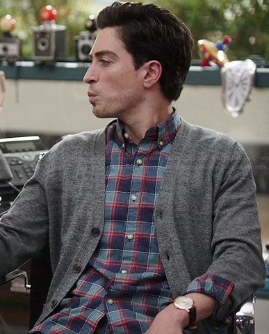Andrew’s blue and red plaid shirt on A to Z