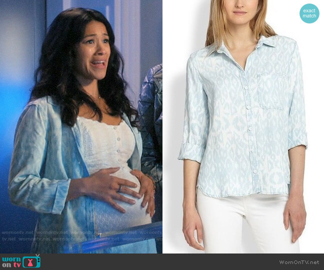 Bella Dahl Ikat Leopard Button-Down Shirt