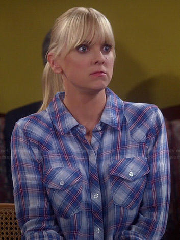 Christy’s blue plaid shirt on Mom