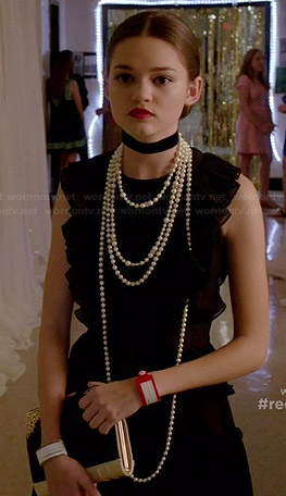 Emma’s black ruffled homecoming dress on Red Band Society