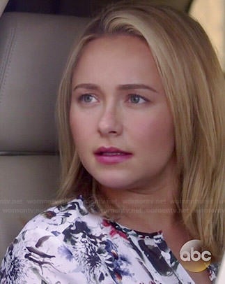 Juliette’s white floral blouse on Nashville