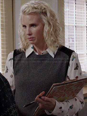 Kristina’s butterfly and bug print blouse on Parenthood