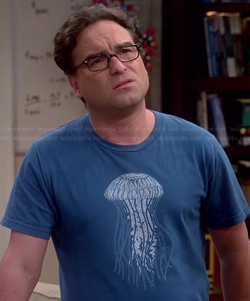 Leonard’s blue jellyfish tee on The Big Bang Theory