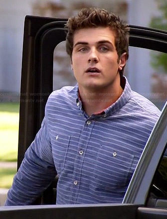 Matty’s blue striped shirt on Awkward