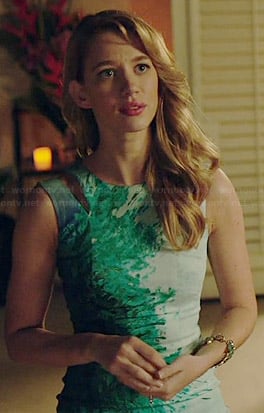 Petra’s green splash print dress on Jane the Virgin