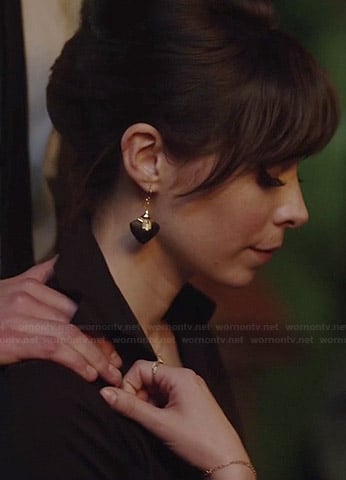 Zelda’s black heart earrings on A to Z