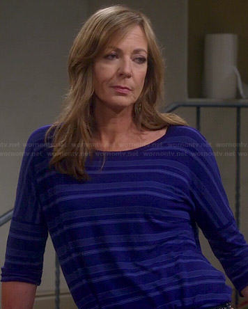 Bonnie’s blue striped top on Mom