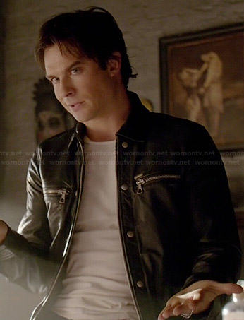 WornOnTV: Damon's leather zip pocket jacket on The Vampire Diaries