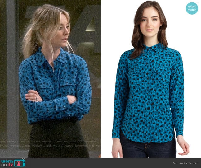 Equipment Slim Signature Leopard Blouse