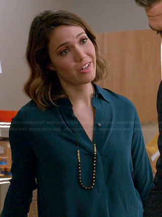 Erin’s teal collared blouse on Red Band Society