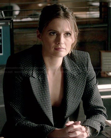 Kate’s black diamond textured blazer on Castle
