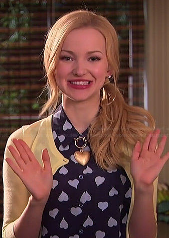 Liv’s navy heart print top on Liv and Maddie