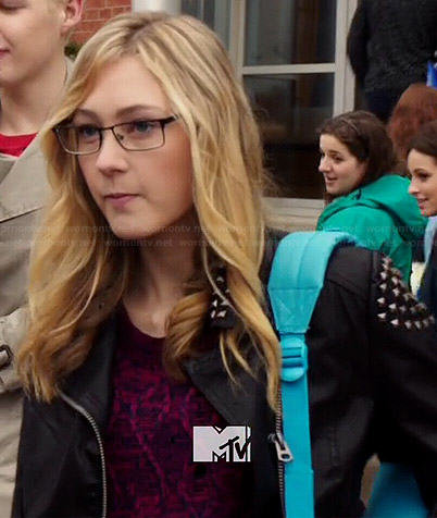 Maya’s studded leather jacket on Degrassi