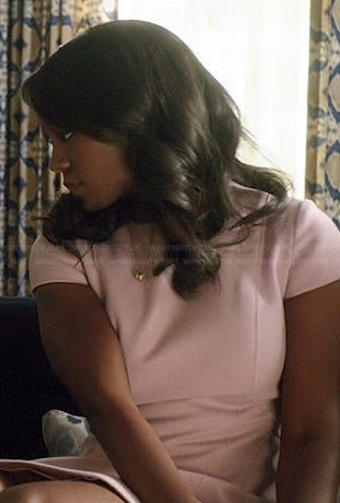 Michaela’s pink cap sleeve peplum dress on How to Get Away with Murder