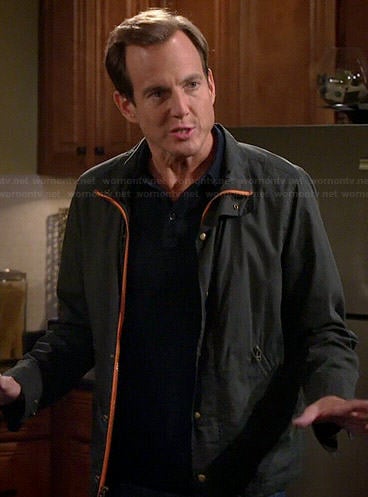Nathan’s grey jacket with orange trim on The Millers