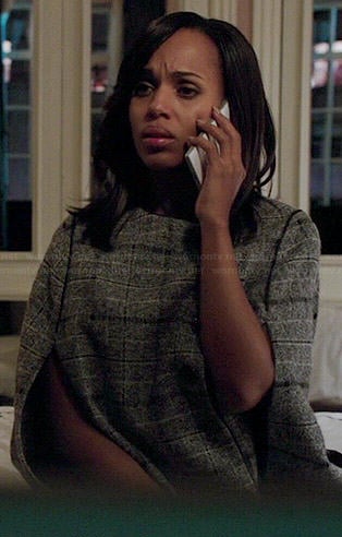 Olivia’s grey plaid cape on Scandal