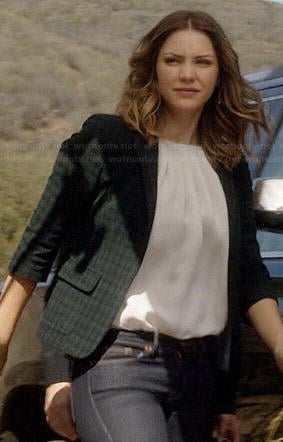 Paige’s green checked blazer on Scorpion
