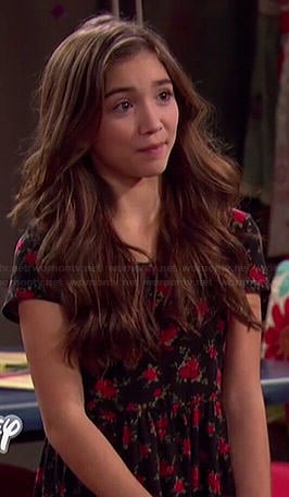 Riley’s black rose printed dress on Girl Meets World