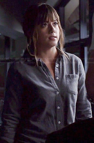 Skye’s grey button down shirt on Agents of SHIELD