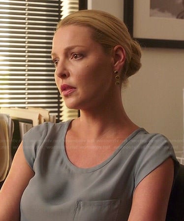 Charlie’s blue cap sleeve top on State of Affairs