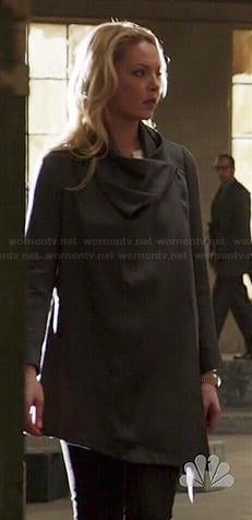 Charlie’s grey draped front coat on State of Affairs