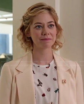 Dana’s butterfly and bug printed top on Manhattan Love Story