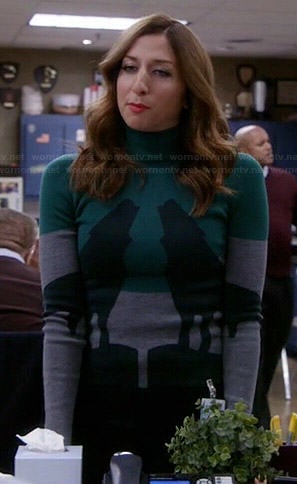 Gina’s howling wolves turtleneck sweater on Brooklyn Nine-Nine
