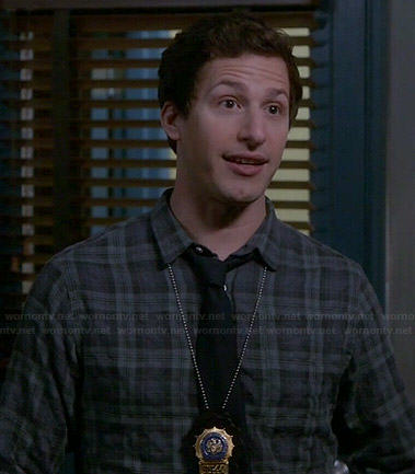 Jake’s blue and green plaid shirt on Brooklyn Nine-Nine