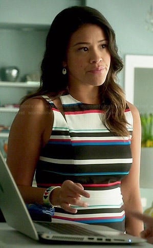 Jane’s mixed stripe dress on Jane the Virgin