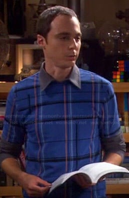Sheldon’s blue checked shirt on The Big Bang Theory