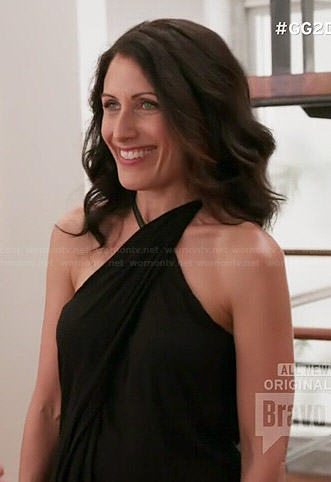 Abby’s black asymmetric twist neck top on Girlfriends Guide to Divorce