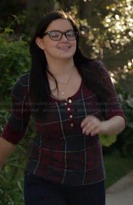 Alex’s plaid henley top on Modern Family