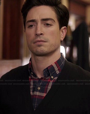 Andew’s blue and red plaid shirt on A to Z