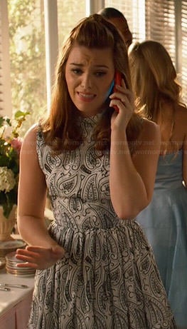 AnnaBeth’s white paisley printed dress on Hart of Dixie