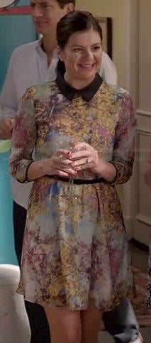 Annie’s collared tree print dress on Marry Me